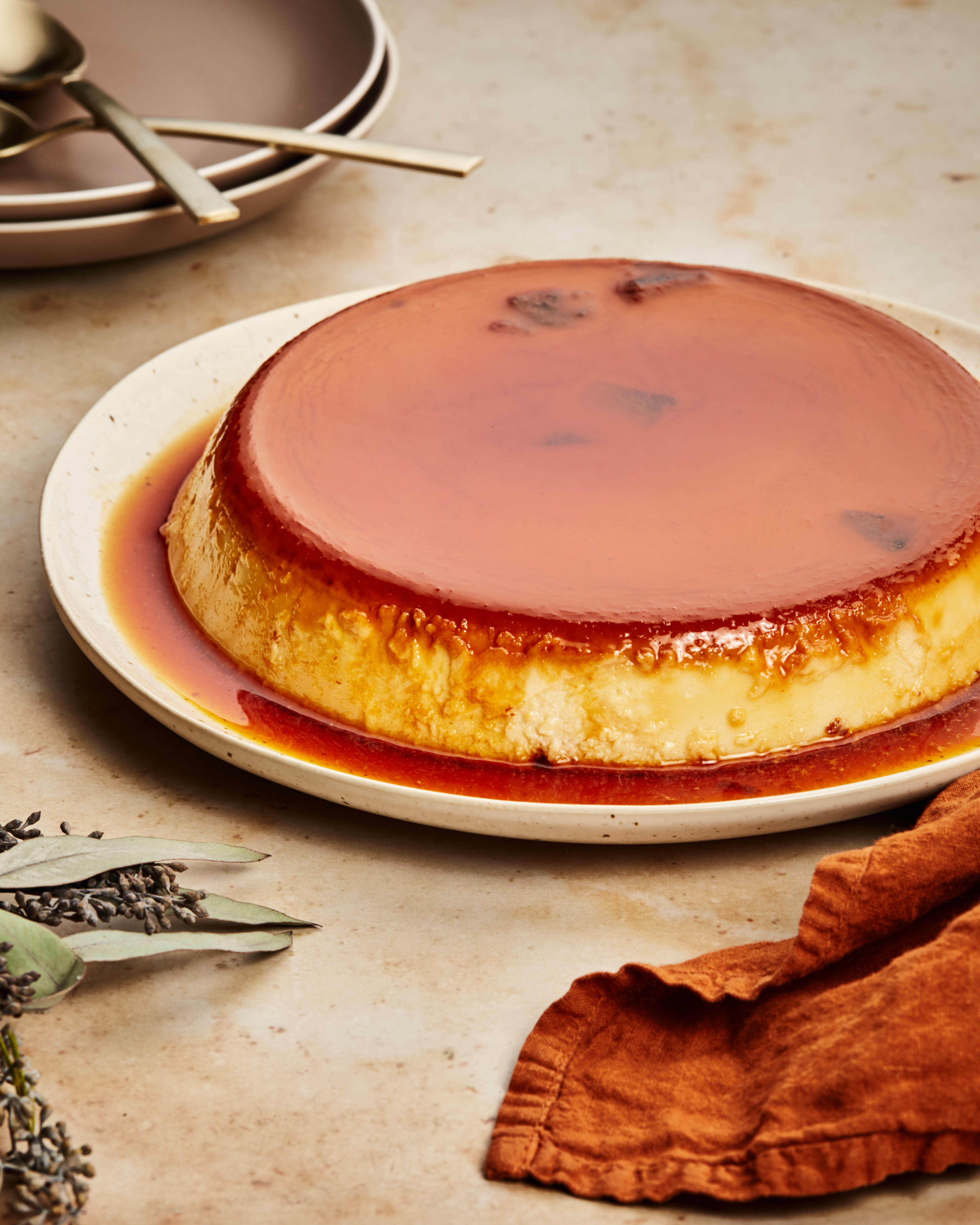 Flan con Queso with Cranberry Jellies | The Kitchn